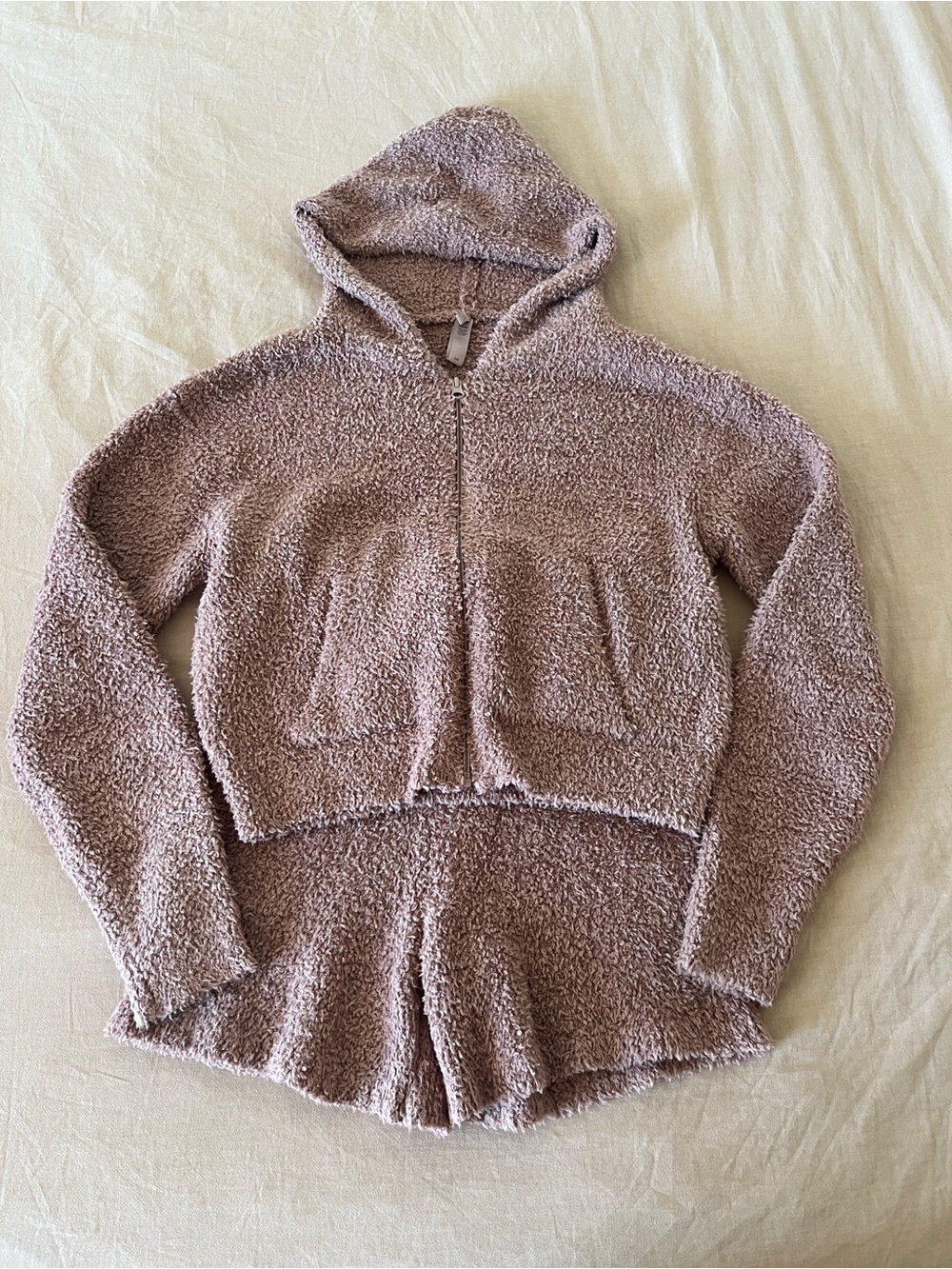 SKIMS cozy plush teddy fleece two piece loungewear set dusty rose